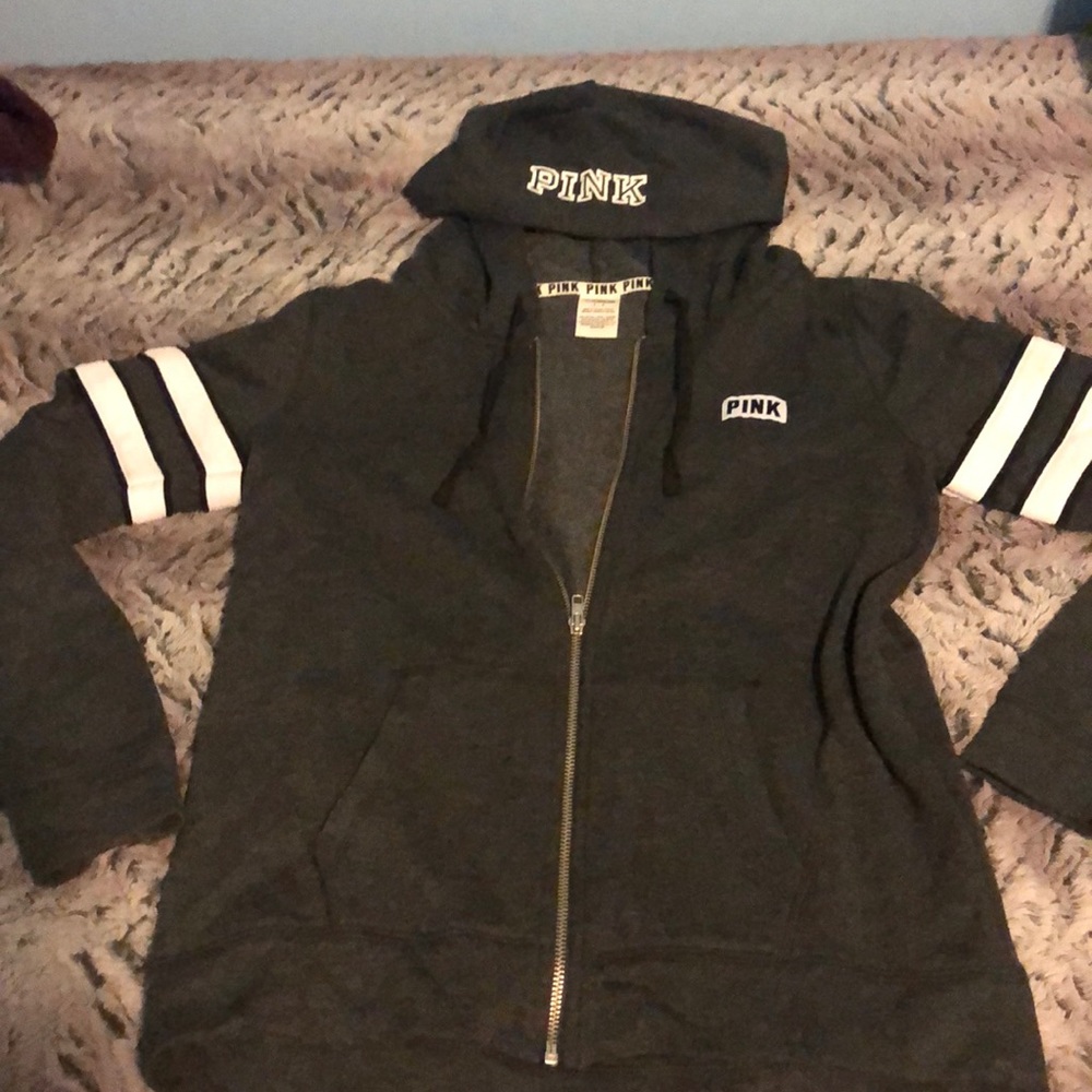 PINK Victoria’s Secret gray zip up sweatshirt
